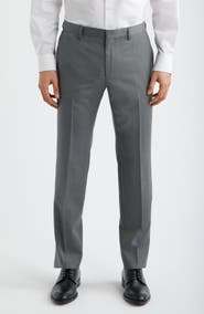 BOSS Genius Slim Fit Flat Front Wool Dress Pants