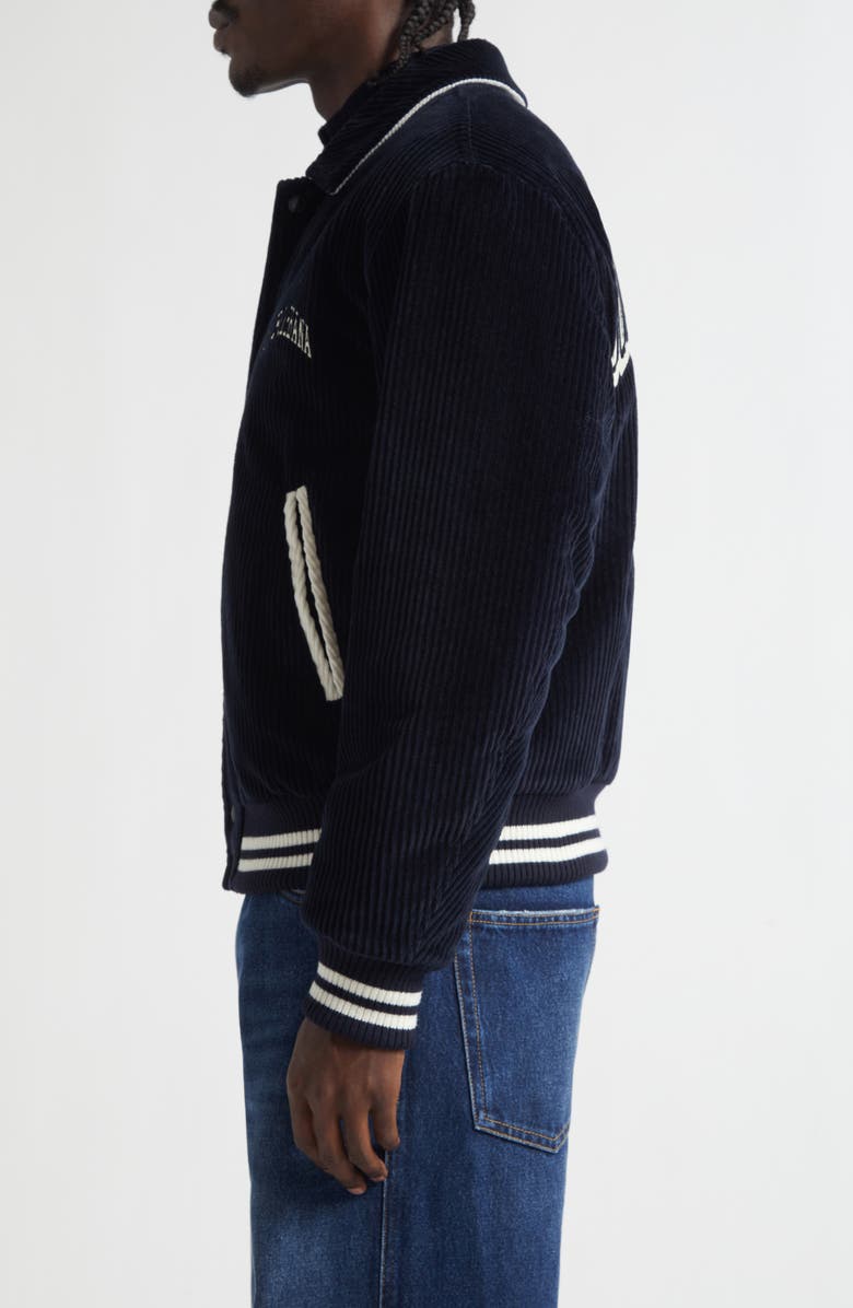 Dolce&Gabbana Padded Corduory Varsity Jacket, Alternate, color, B0665 Blu Scurissimo 1