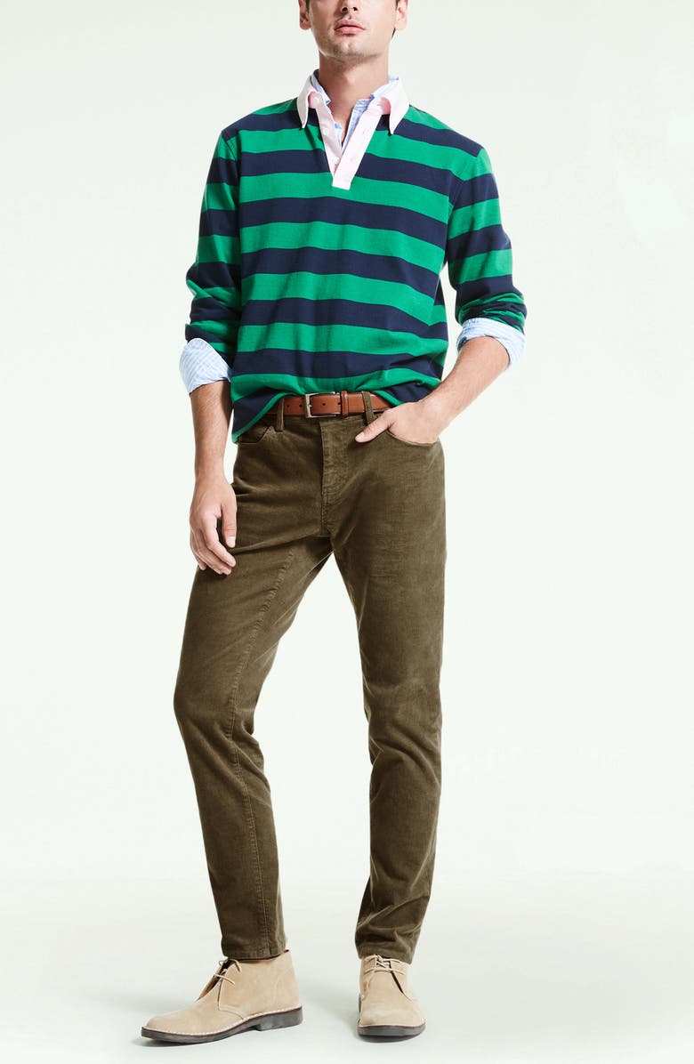 Brooks Brothers Cotton Stretch Corduroy Pants, Alternate, color, Tarmac