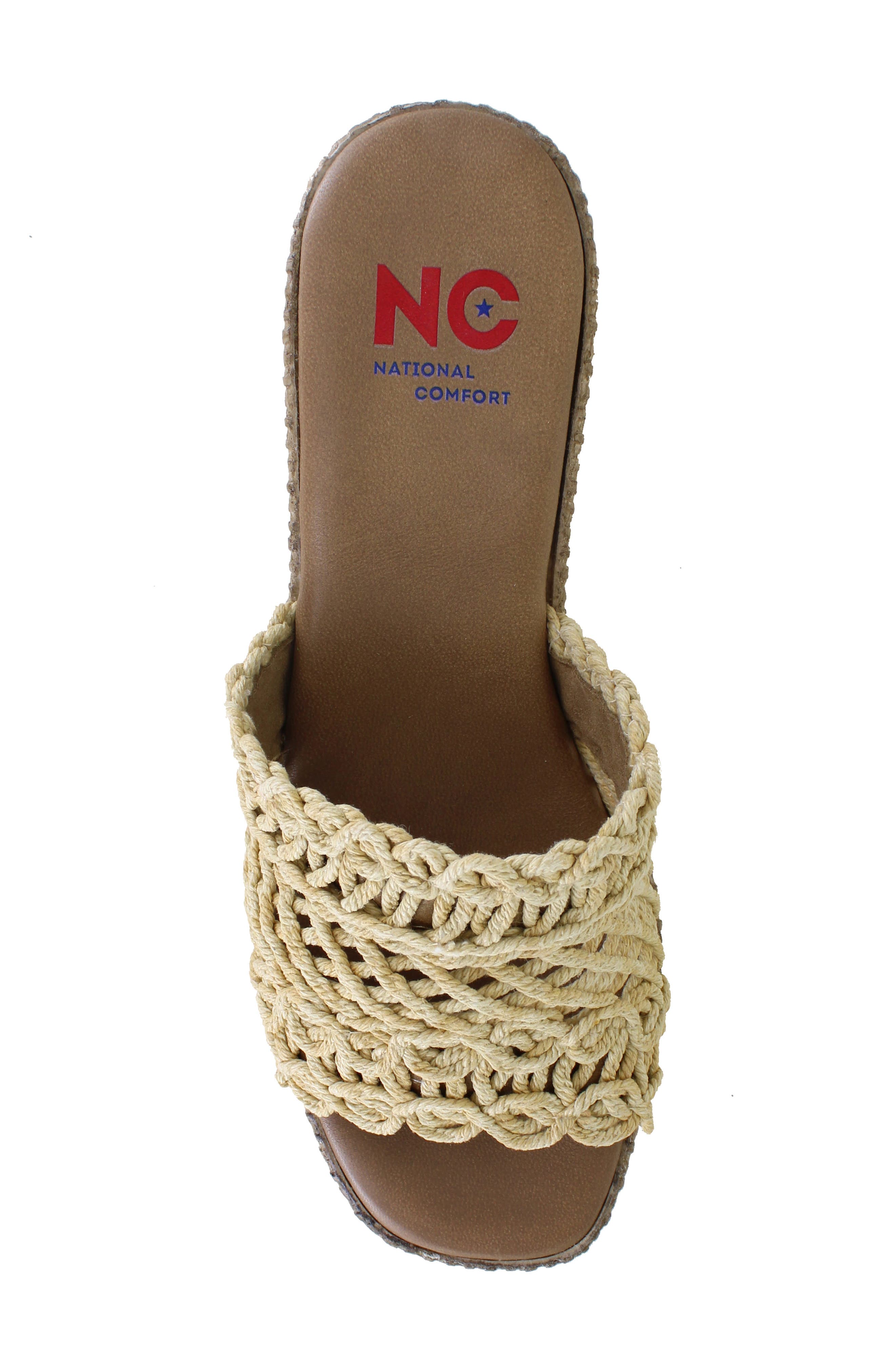 Callela Platform Slide Sandal, Alternate, color, NATURAL FABRIC