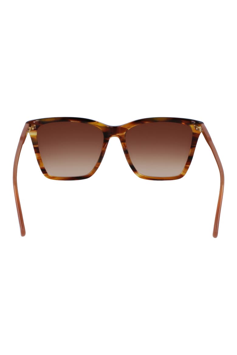 Le Pliage 56mm Gradient Rectangular Sunglasses, Alternate, color, BROWN HORN
