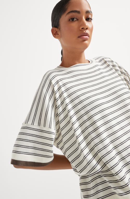 Brunello Cucinelli Striped Motif Wool And Cashmere Sweater In Panama