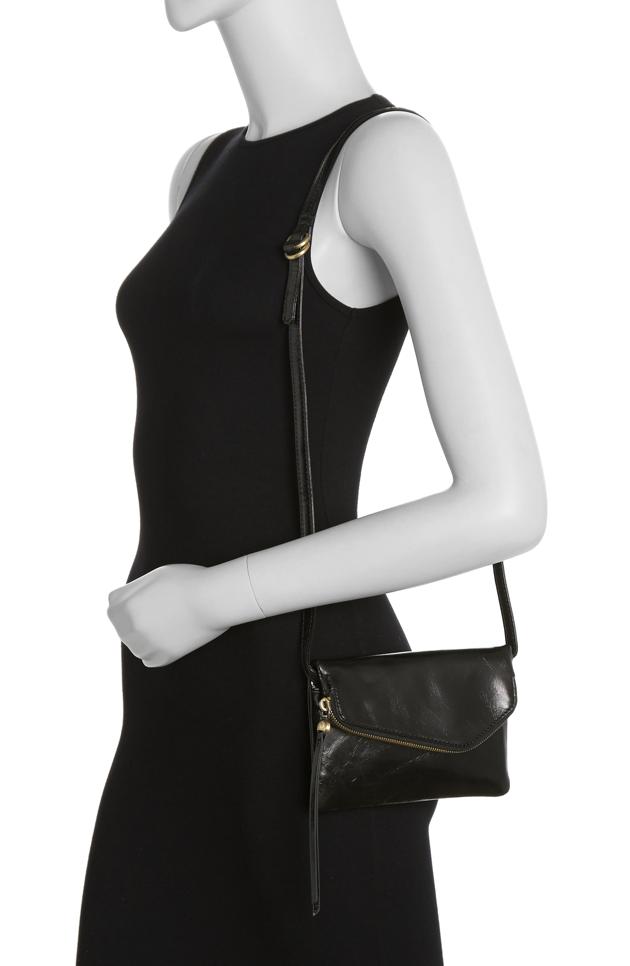HOBO Wink Leather Crossbody Bag, Alternate, color, Black