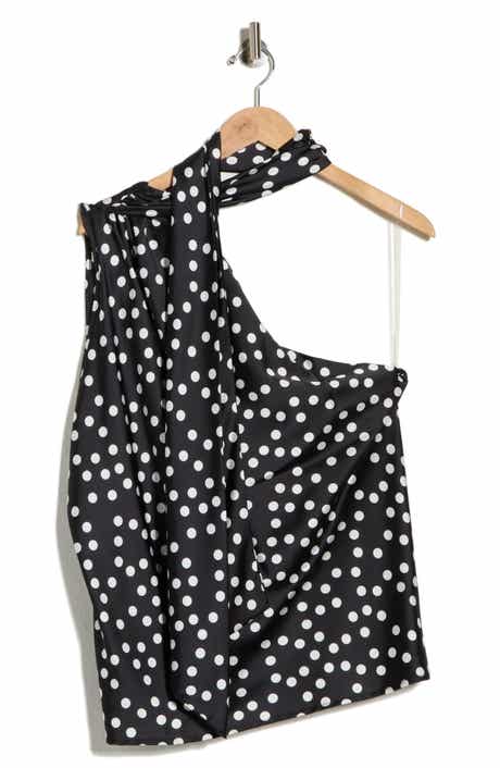 Renee C Scarf Neck One-Shoulder Top