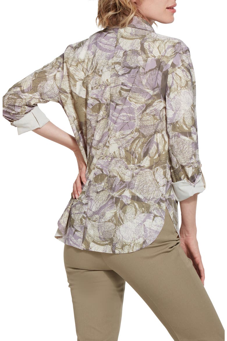 Connie Roll Tab Button Front Shirt, Alternate, color, LAYERED BLOOM