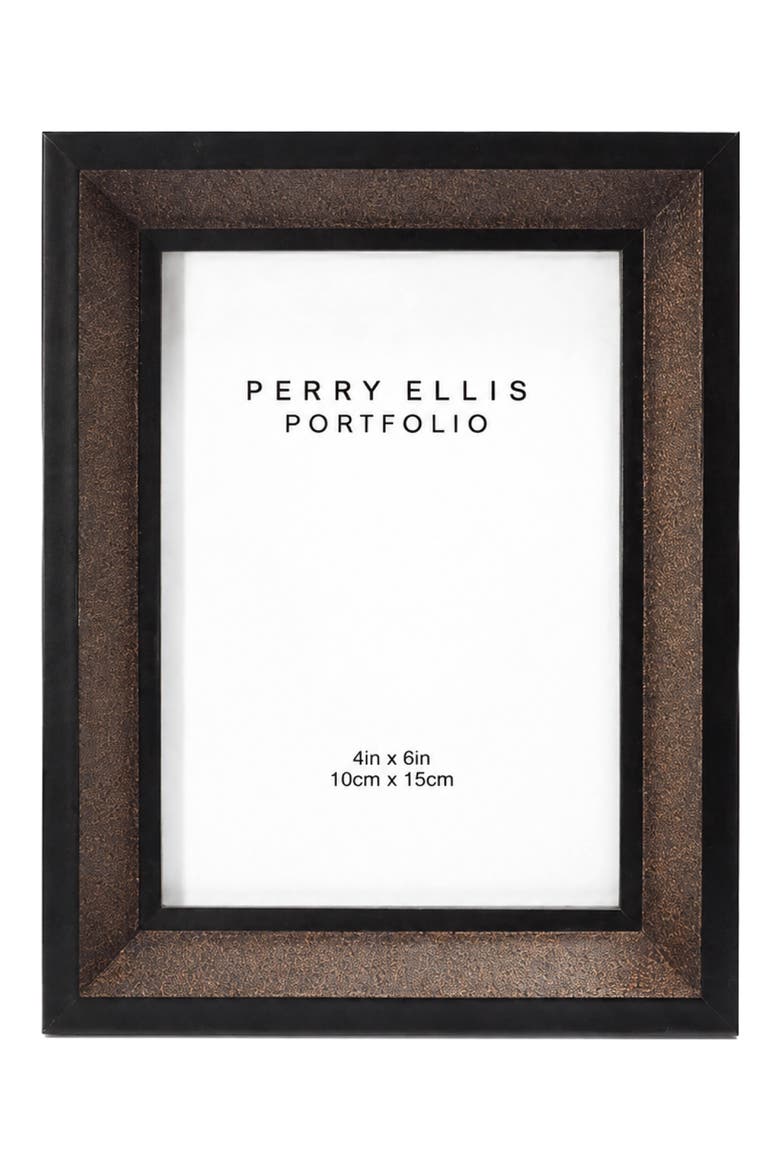 Bevel Texture Two-Tone Photo Frame, Main, color, BLACK