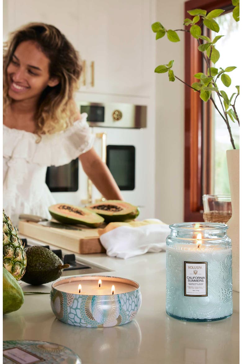 California Summers Three-Wick Tin Candle, Alternate, color, CALIFORNIA SUMMERS