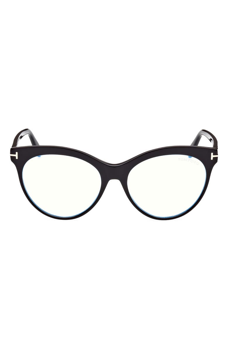 TOM FORD 55mm Cat Eye Blue Light Blocking Glasses, Main, color, 