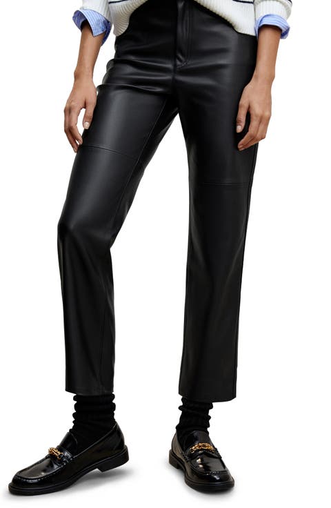 Straight Leg Faux Leather Pants