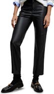 MANGO Straight Leg Faux Leather Pants