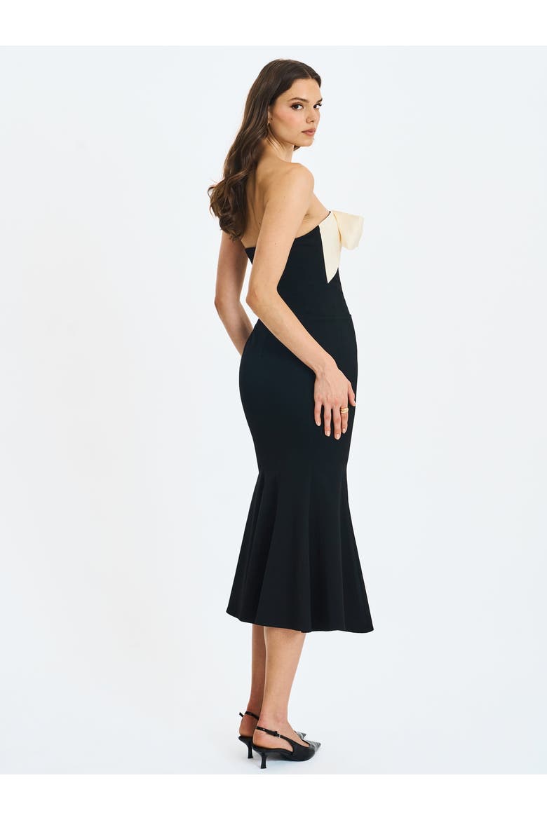 Saige Mermaid Maxi Dress with Bow Bustline, Alternate, color, Black