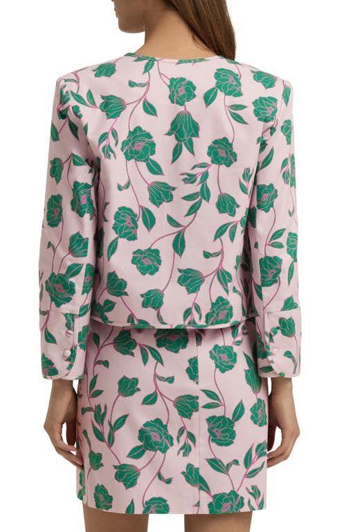 Favorite Daughter The Willow Floral Stretch Cotton Bolero Jacket In Wisteria Field Flo