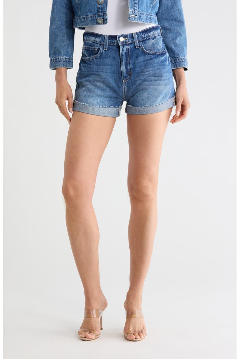Jazzy High Waist Cuffed Jean Shorts, Main, color, BRENTWOOD