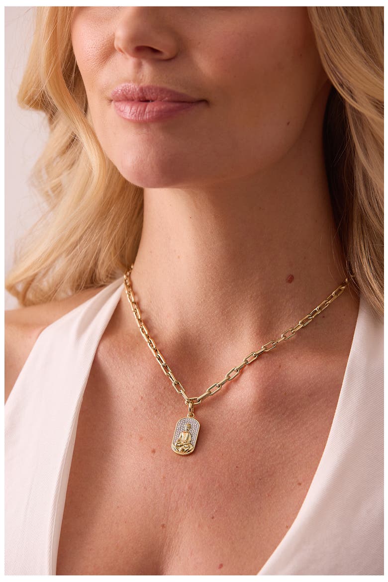 Diamond Buddha Charm, Alternate, color, YELLOW GOLD