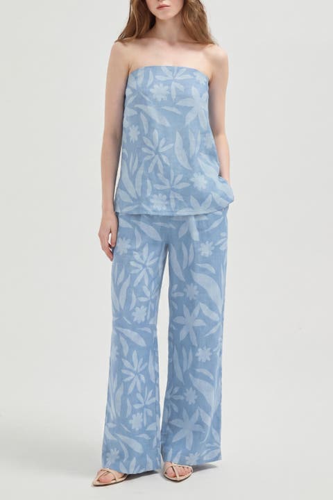 Rhea Wide-leg Linen Pant