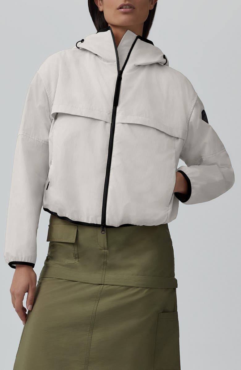 Canada Goose Sinclair Water Resistant Hooded Nylon Wind Jacket, Main, color, Northstar White