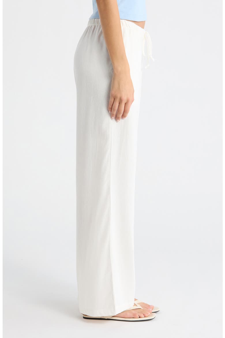 Alisa Linen Blend Wide Leg Pants, Alternate, color, WHITE