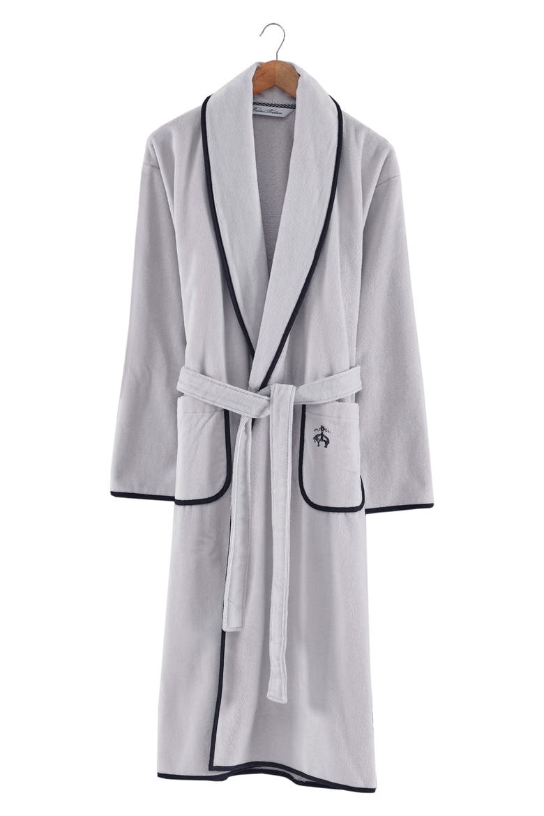 Contrast Frame Cotton Robe, Alternate, color, SILVER