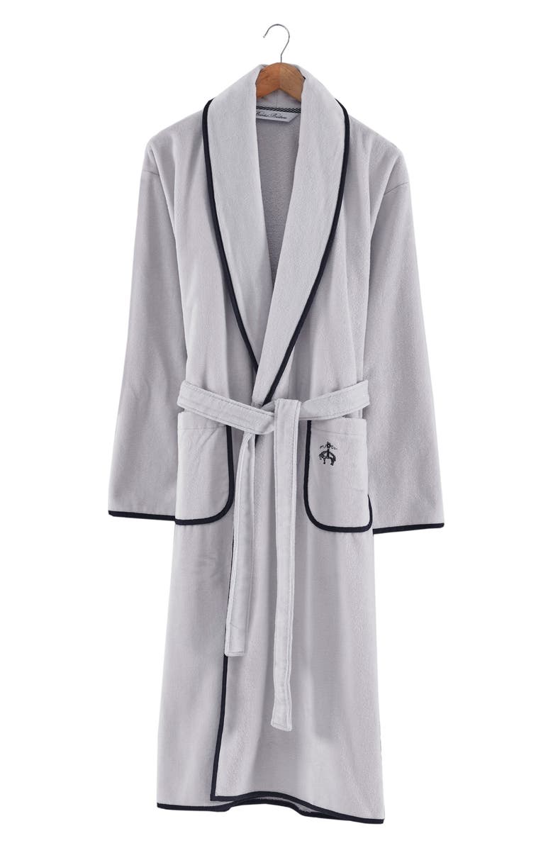 Brooks Brothers Contrast Frame Cotton Robe, Alternate, color, 