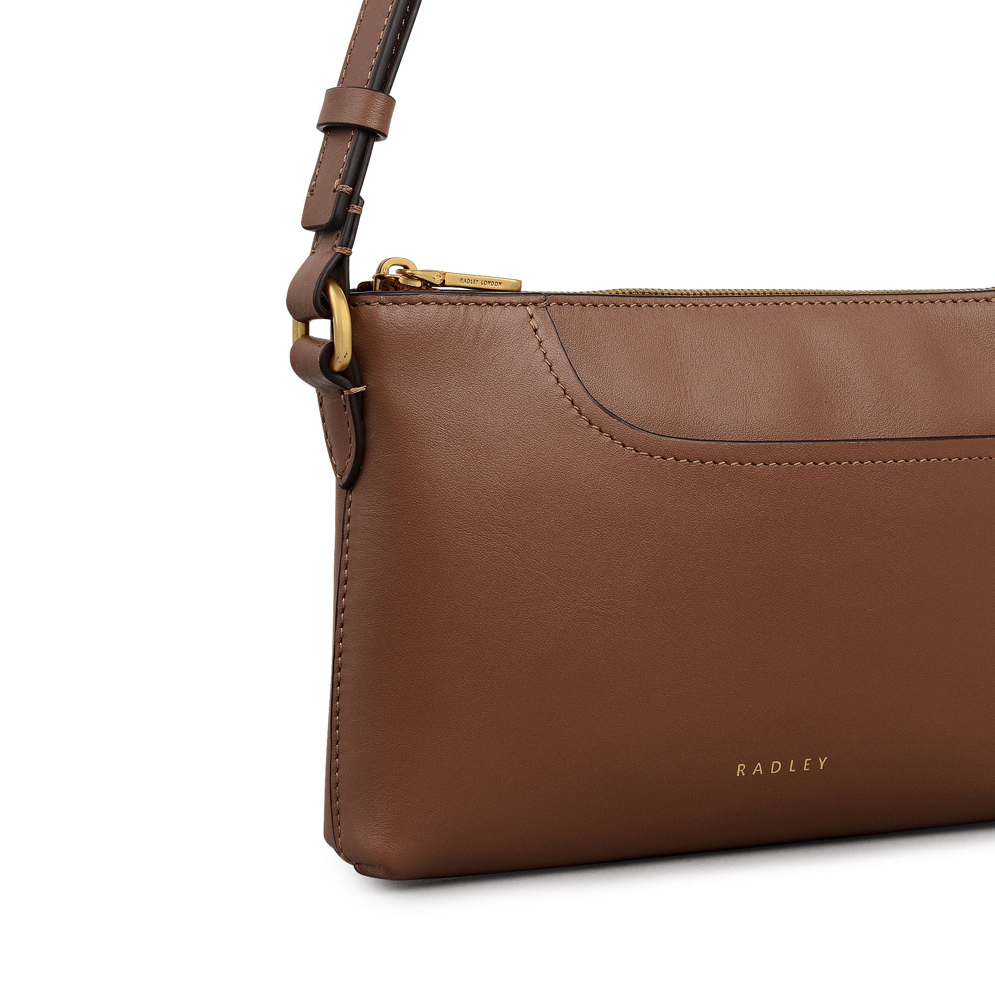 Pockets Mini Ziptop Shoulder Bag, Alternate, color, Saddle
