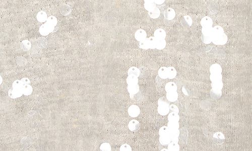 Milly Ilaria Sequin V-neck Long Sleeve Sweater In White