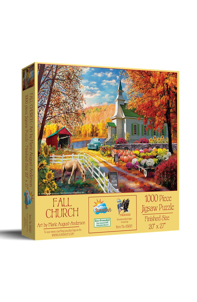 Sunsout Fall church 1000 piece Jigsaw Puzzle for Adults, Main, color, Multicolor