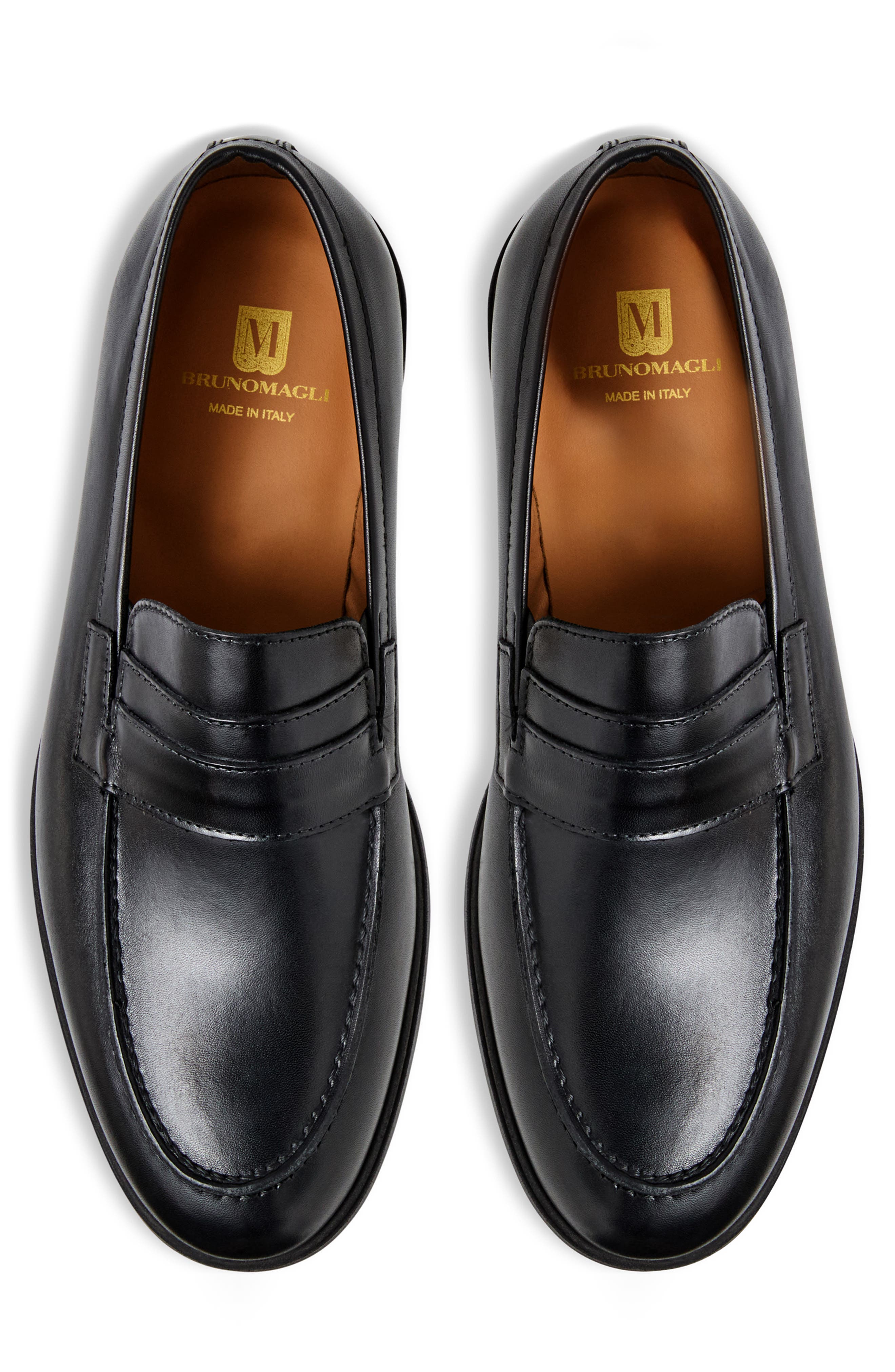Bruno Magli Ezra Penny Loafer, Alternate, color, Black/ Black