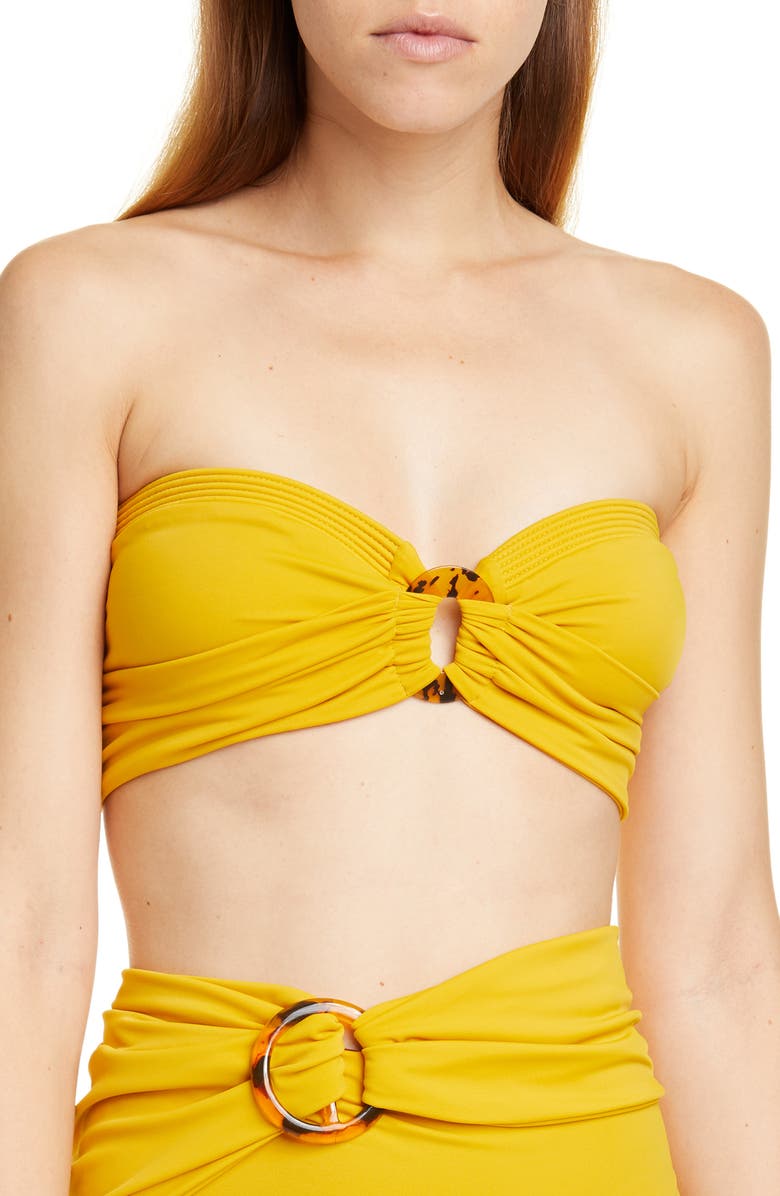 Johanna Ortiz Ring Detail Bandeau Bikini Top, Main, color,