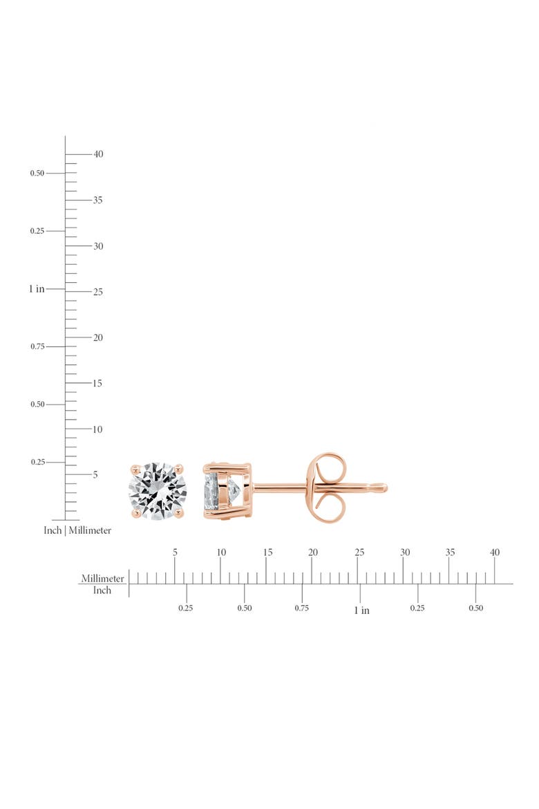 Brilliant Cubic Zirconia Stud Earrings, Alternate, color, 18KT ROSE GOLD/ CLEAR STONE