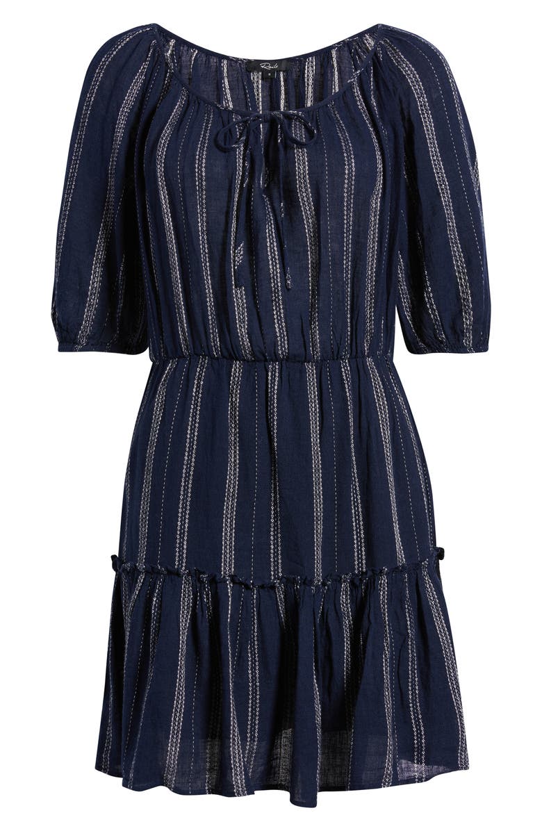 Rails Saba Embroidered Tie Neck Dress, Main, color, Marina Stripe