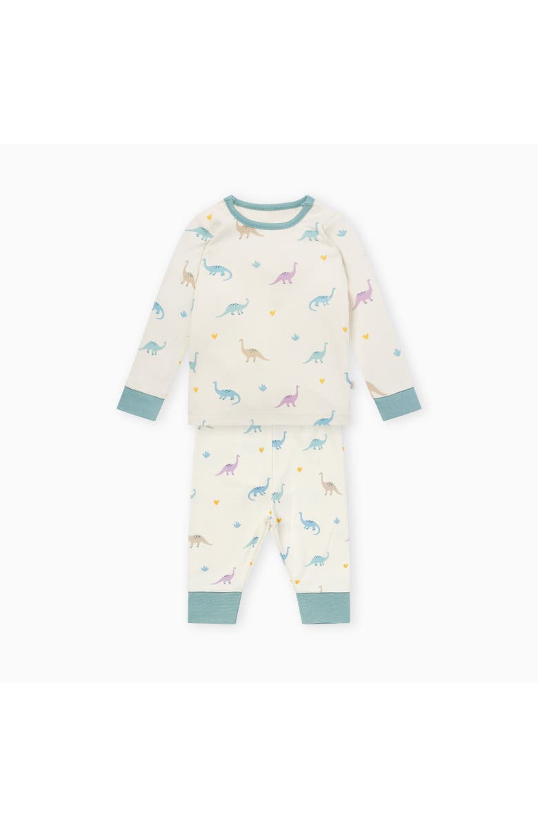 MORI Dino Print Pyjamas With Mint Ribbed Cuff, Main, color, Dino Print