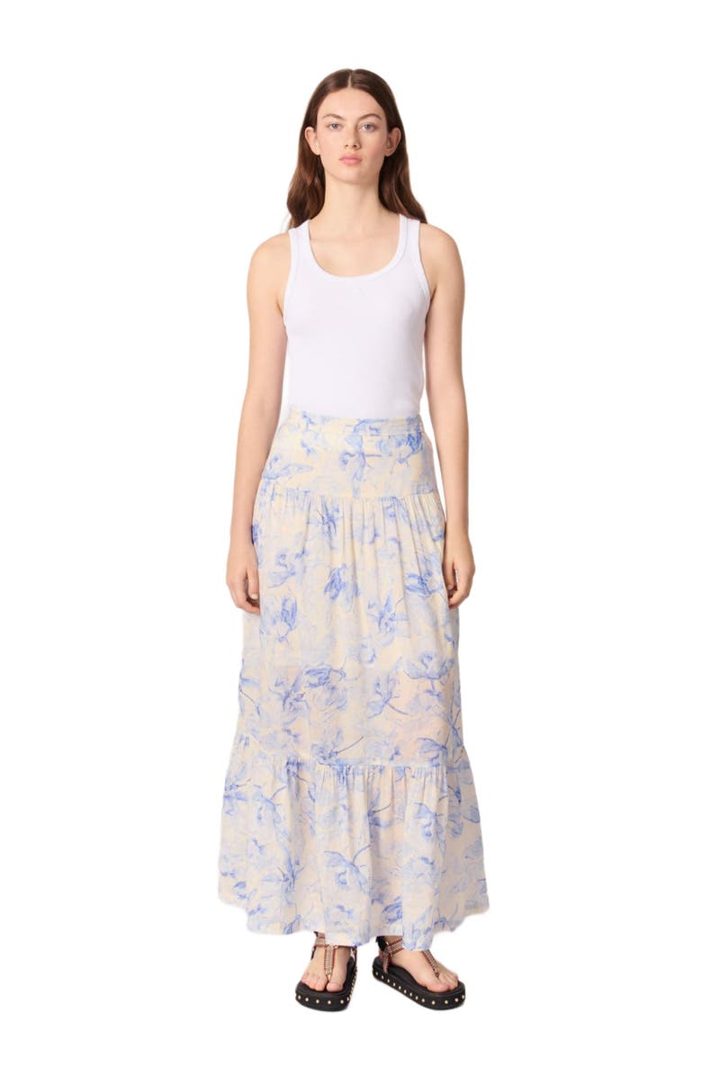 maje Floral maxi skirt, Main, color, 
