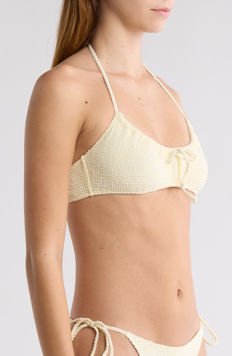 PacSun Rebecca Tie Side Bikini Bottoms, Alternate, color, French Vanilla/ Gingham
