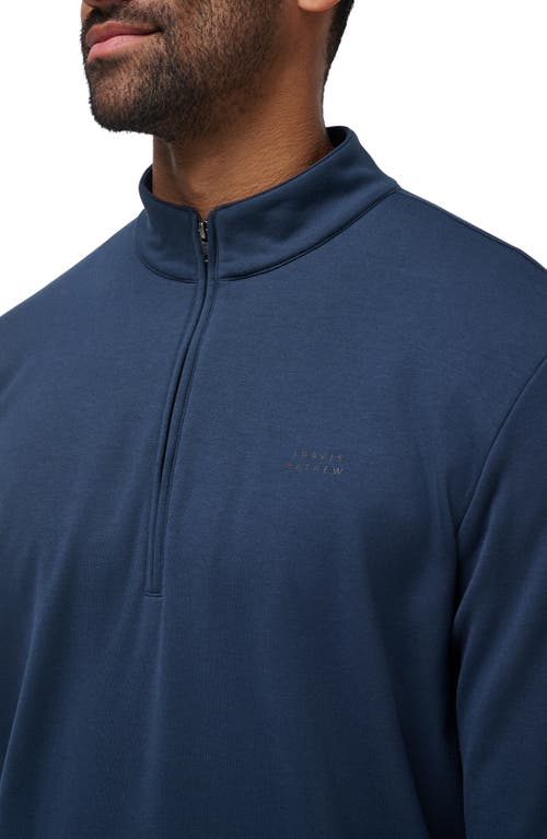 Travismathew Hotel Hopper Quarter Zip In Blue
