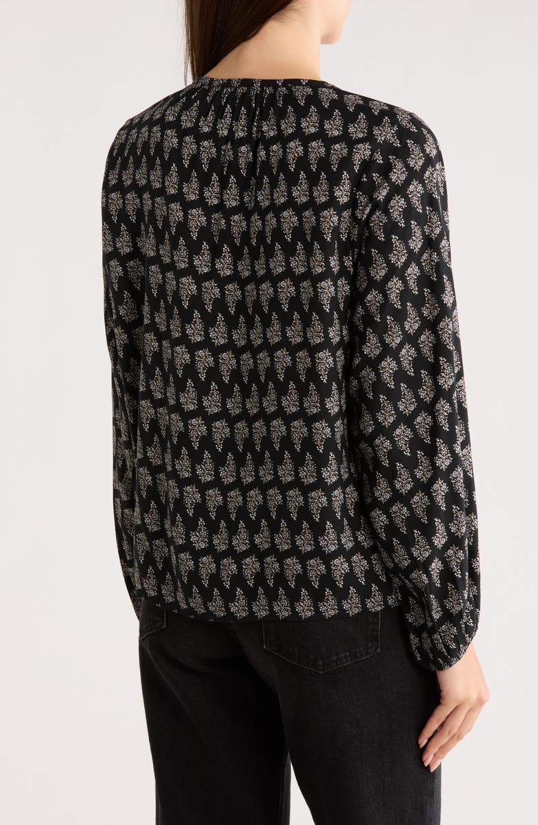 Lucky Brand V-Neck Popover Top, Alternate, color, Black Floral