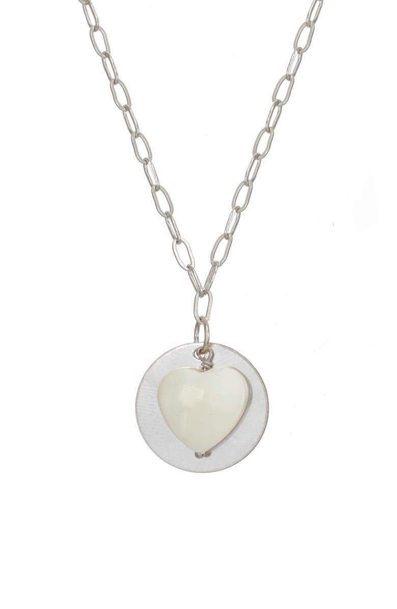 KOZAKH Rivka Mother-of-Pearl Heart Pendant Necklace, Main, color, 