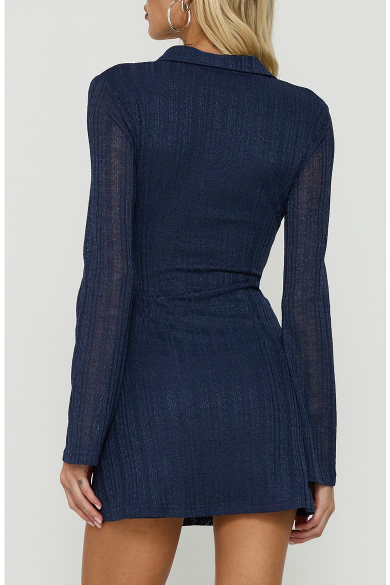 When You Sleep Long Sleeve Mini Dress, Alternate, color, NAVY