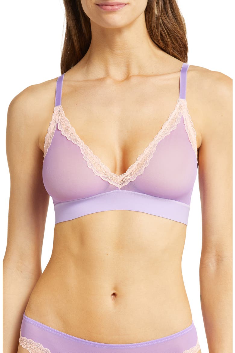 Passion Plunge Mesh Bralette, Main, color, PURP/CARNT