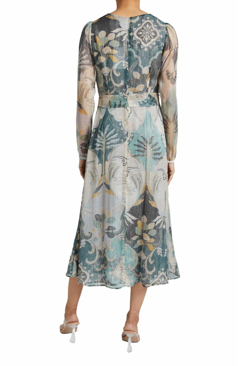 Santorelli BLAIRE Midi Dress in Printed Silk Crinkle Chiffon, Alternate, color, 