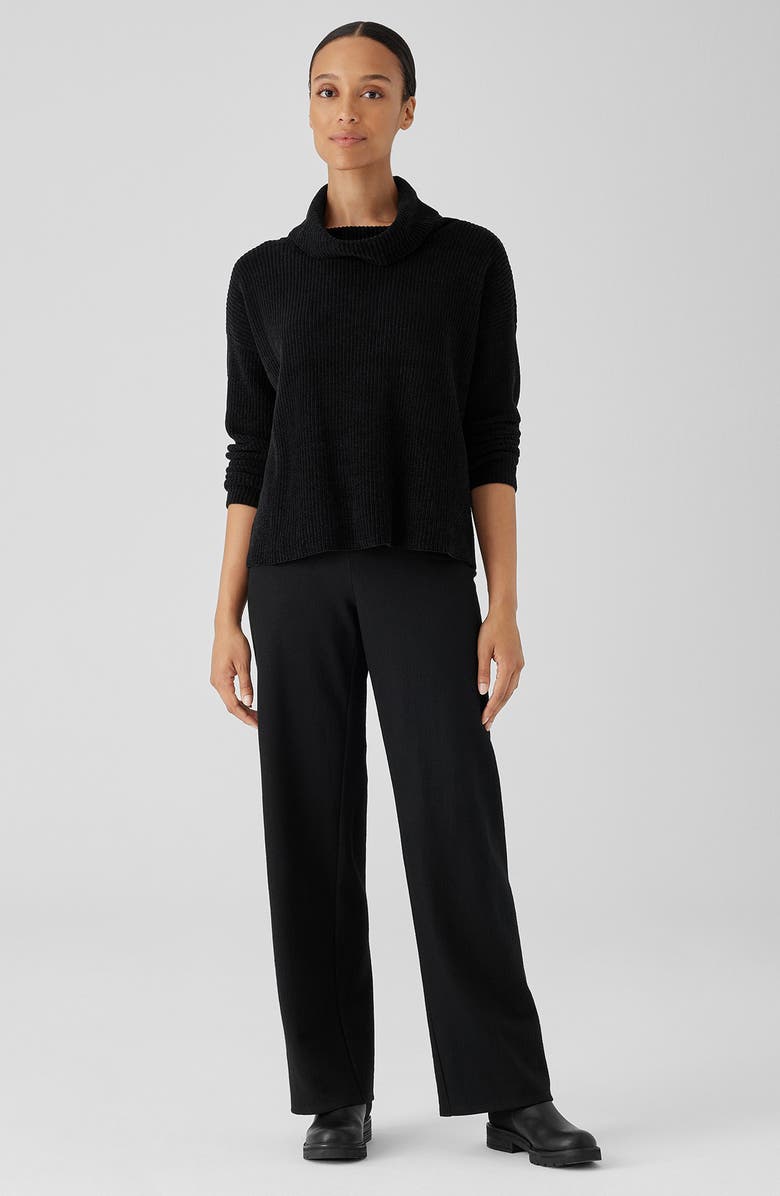 Eileen Fisher Ribbed Organic Cotton Chenille Turtleneck Sweater, Alternate, color, 