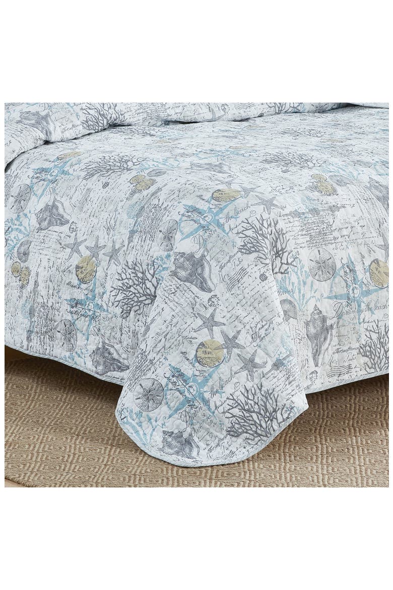 Beach Bliss Cotton Quilt & Sham Set, Alternate, color, PELICAN GREY