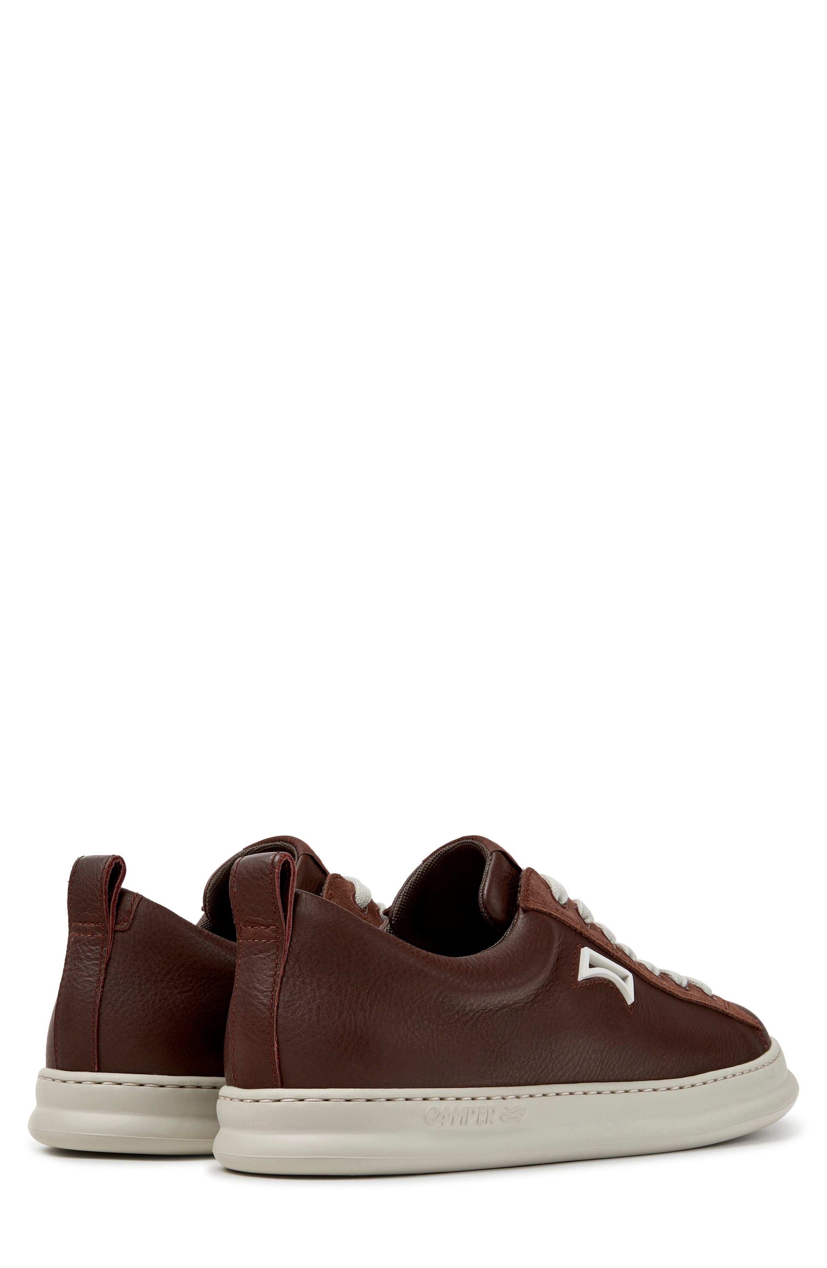 Runner Four Leather Sneaker, Alternate, color, MEDIUM BROWN