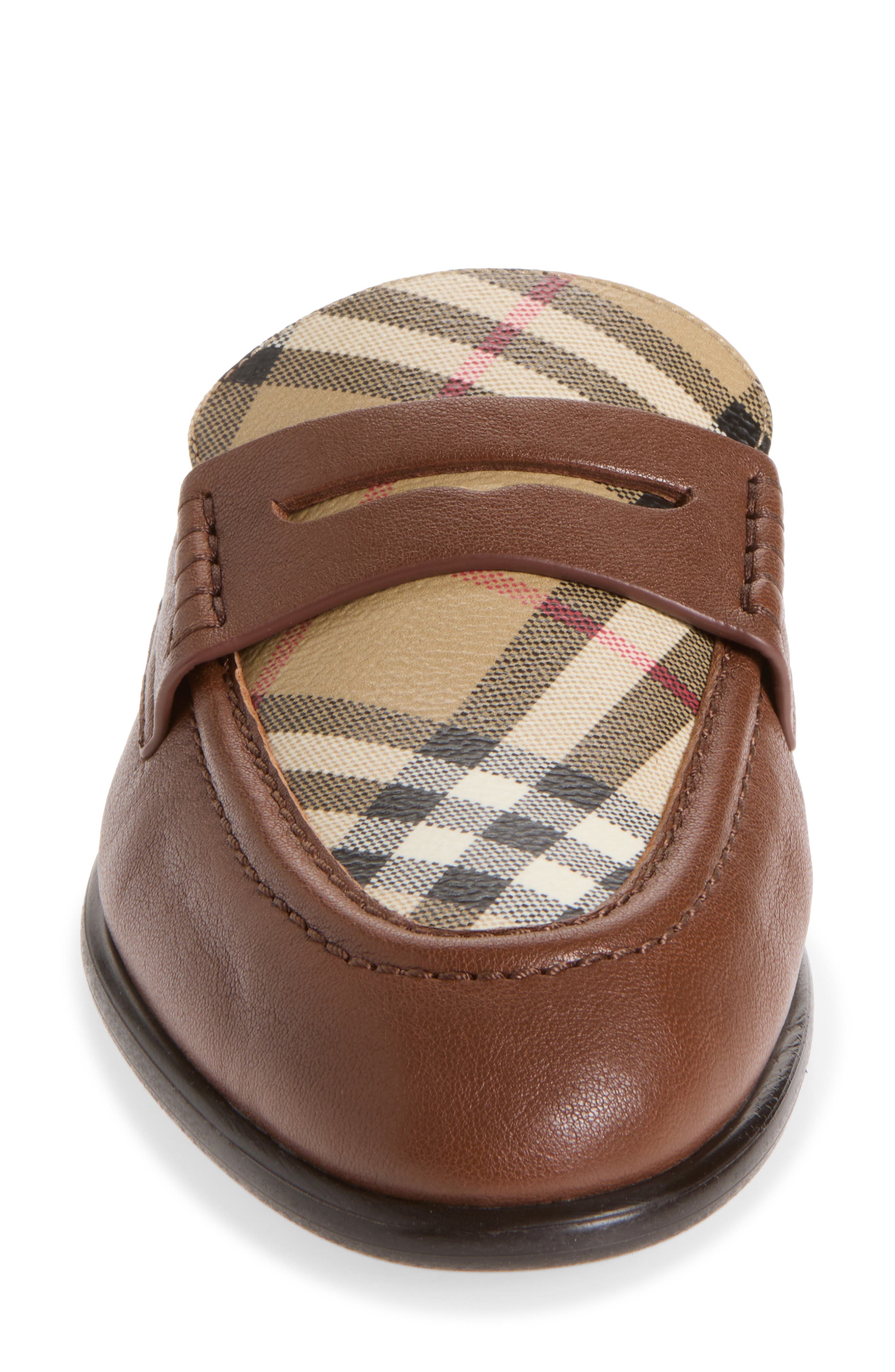 Opal Check Loafer Mule, Alternate, color, TOBACCO / ARCHIVE BEIGE