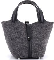 Pre-Owned Hermes Picotin Lock Bag Felt with Leather PM