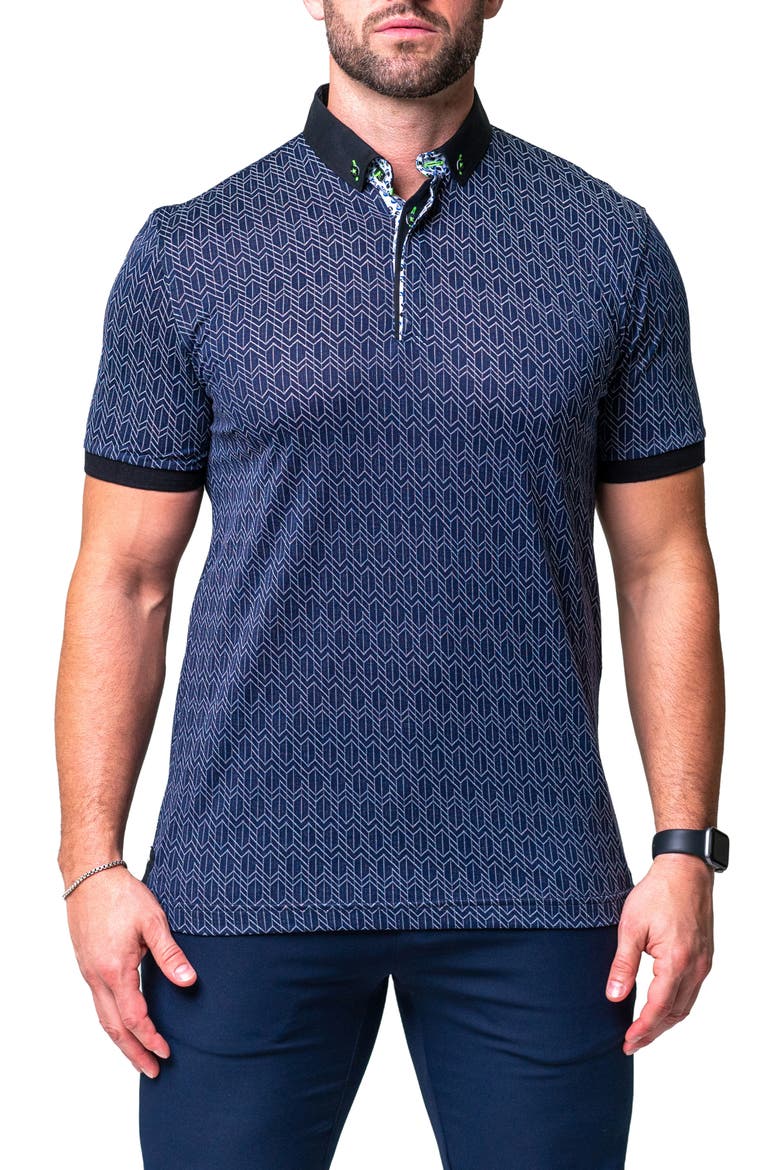 Mozartvix Blue Jersey Polo, Main, color, BLUE
