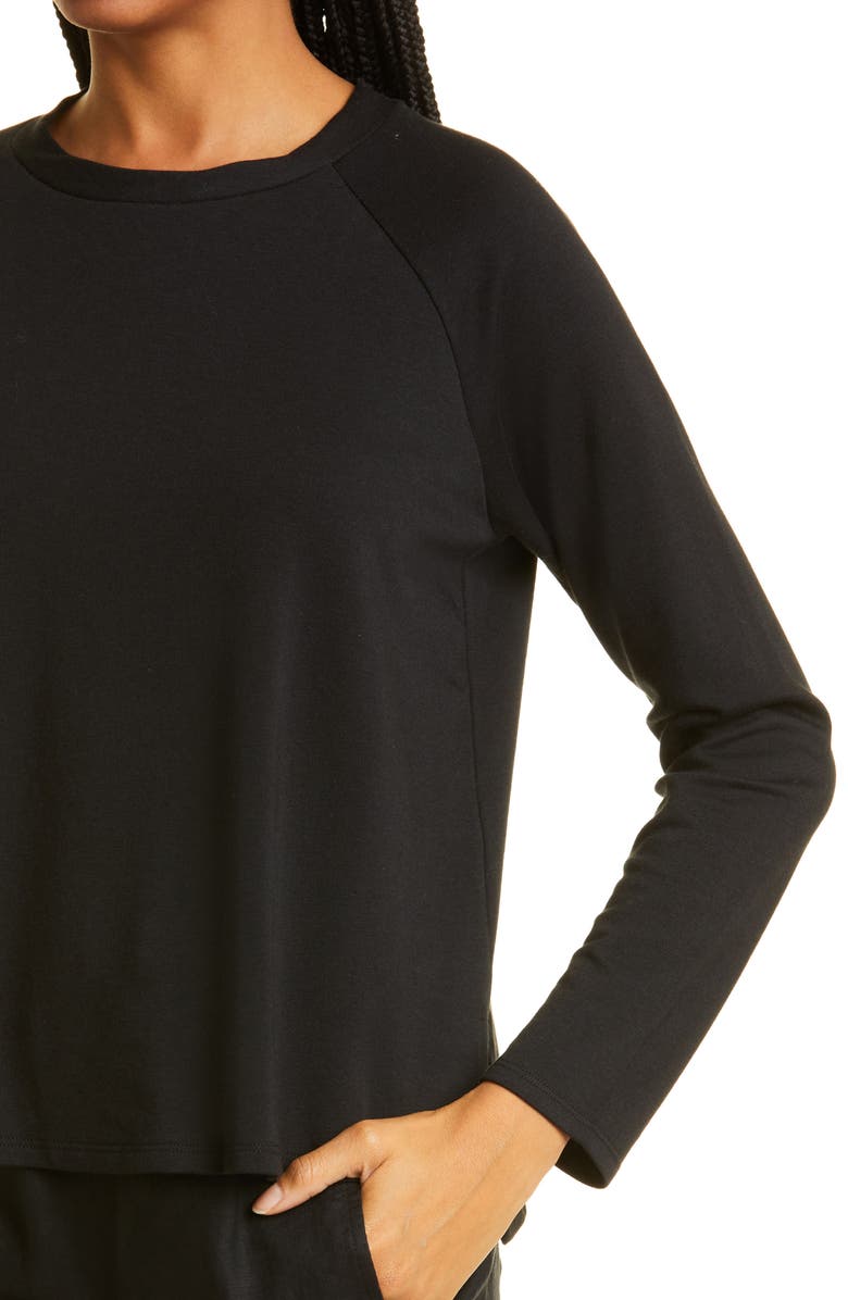 Eileen Fisher Raglan Crewneck Fleece Sweatshirt, Alternate, color, 