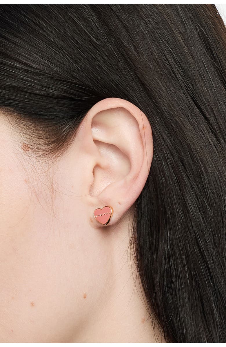 Bimba y Lola Heart Earring, Alternate, color, Coral