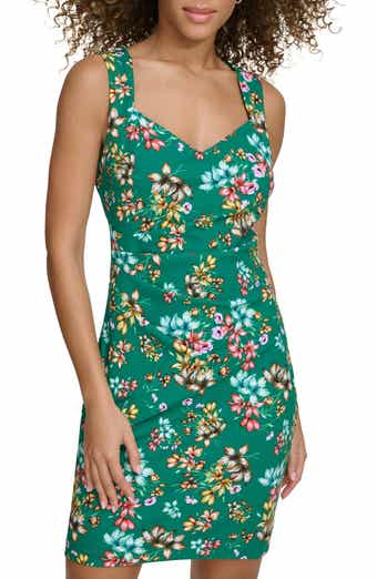 Floral Crepe Scuba Sheath Dress