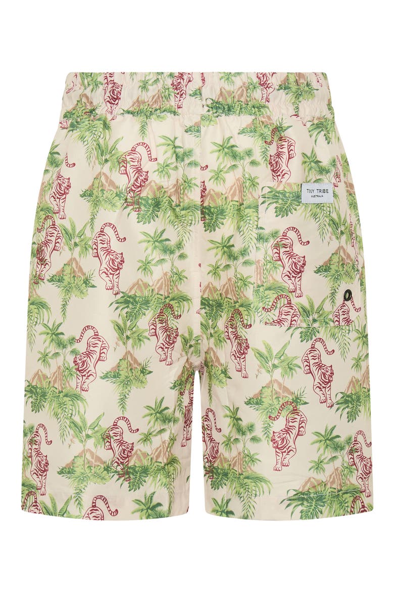 Kids' Tiger Island UPF 50+ Swim Trunks, Alternate, color, GREY MULTI