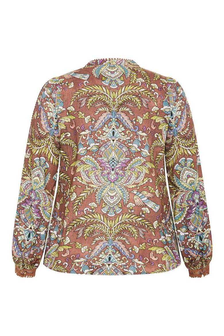 Paisley Print Split Neck Blouse, Alternate, color, PRINT
